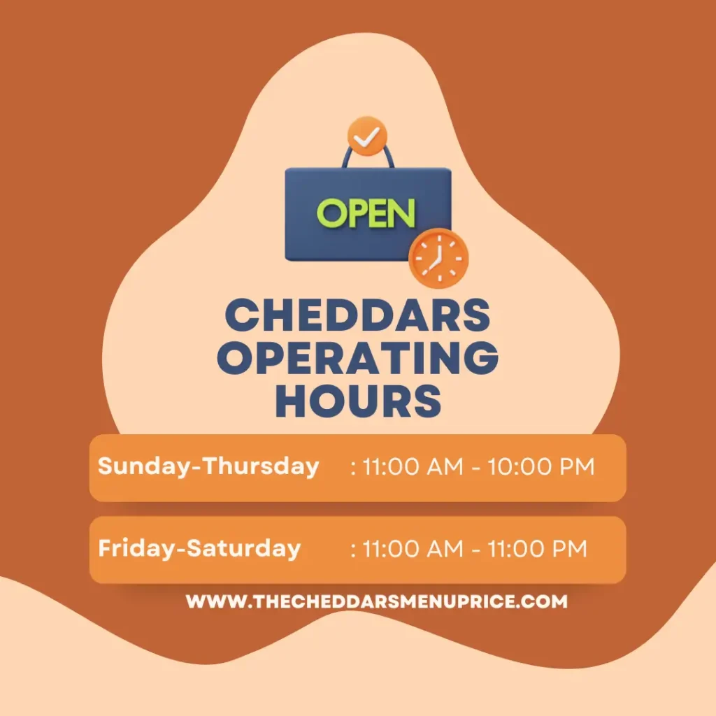 Cheddars Hours - infographic