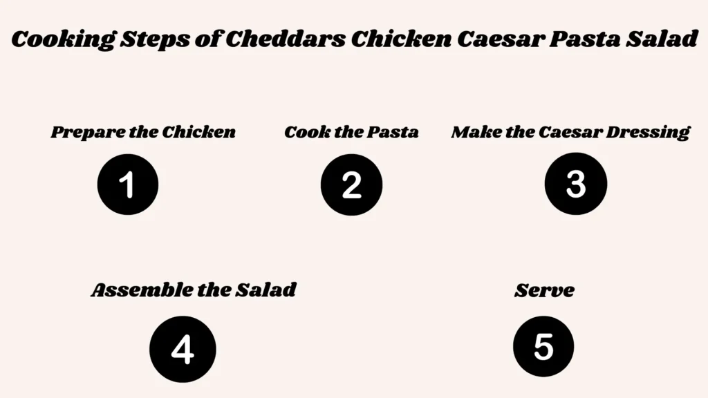 Cooking Steps of Cheddars Chicken Caesar Pasta Salad